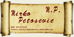 Mirko Petošević vizit kartica